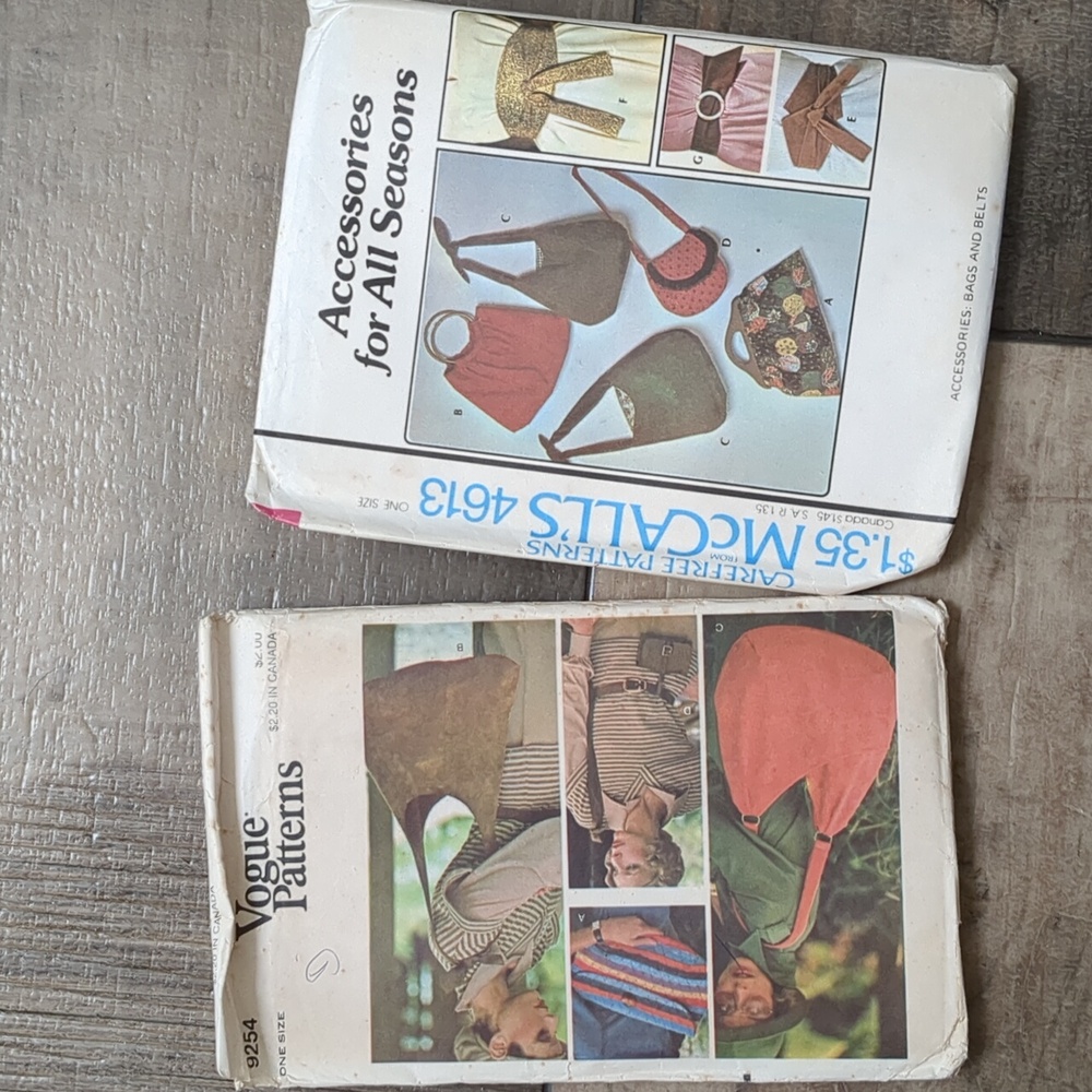 Vintage Vogue And  McCall's Purse Patterns